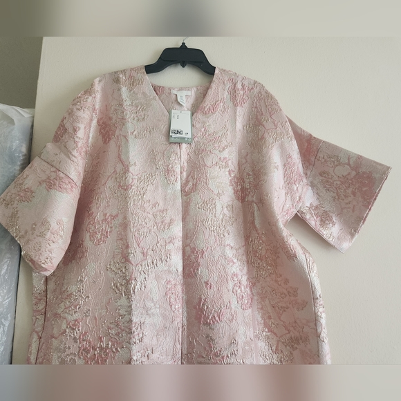 H&M Ramadan Modest Collection Brocade Kaftan Dress Light Pink sz M NWT - Picture 10 of 16